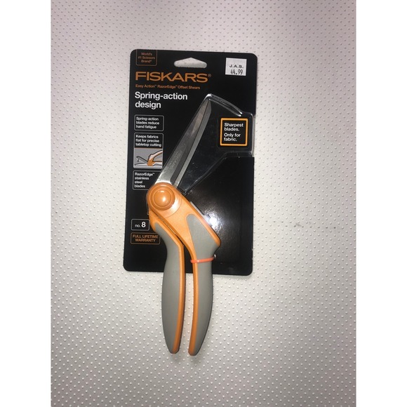 Fiskars RazorEdge Offset Shears Spring-Action Design Fabric Scissors - Picture 1 of 2